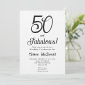 Minimal Fifty and Fabulous 50th Birthday Party 招待状 (スタンド正面)