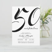 Minimal Fifty and Fabulous 50th Birthday Party 招待状 (スタンド正面)