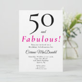 Minimal Fifty and Fabulous 50th Birthday Party 招待状 (スタンド正面)