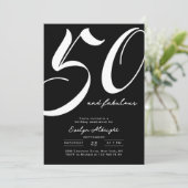 Minimal Fifty and Fabulous 50th Birthday Party 招待状 (スタンド正面)