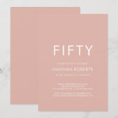 Minimal Fifty and Fabulous 50th Birthday Party 招待状 (正面/裏面)