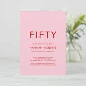 Minimal Fifty and Fabulous 50th Birthday Party 招待状 (スタンド正面)