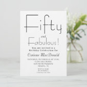 Minimal Fifty and Fabulous 50th Birthday Party 招待状 (スタンド正面)