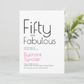 Minimal Fifty and Fabulous 50th Birthday Party 招待状 (スタンド正面)