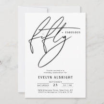 Minimal Fifty and Fabulous 50th Birthday Party