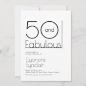 Minimal Fifty and Fabulous 50th Birthday Party 招待状 (正面)