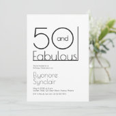 Minimal Fifty and Fabulous 50th Birthday Party 招待状 (スタンド正面)