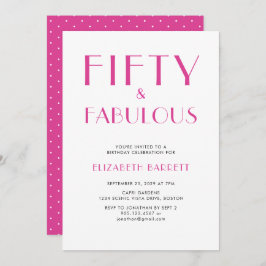 Minimal Fifty and Fabulous 50th Birthday Party 招待状