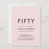 Minimal Fifty and Fabulous 50th Birthday Party 招待状 (正面)