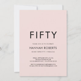 Minimal Fifty and Fabulous 50th Birthday Party 招待状