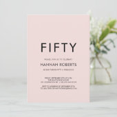 Minimal Fifty and Fabulous 50th Birthday Party 招待状 (スタンド正面)