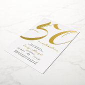 Minimal Fifty and Fabulous 50th Birthday Party 箔招待状 (回転した状態)