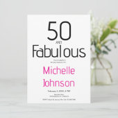 Minimal Fifty & Fabulous 50th Birthday Party 招待状 (スタンド正面)