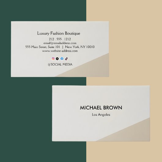 Minimal Fine Clothing Boutique Business Card  名刺