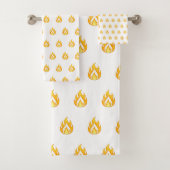 Minimal Fire Flame Icon Hot Lit Aesthetic Graphic バスタオルセット (インサイチュ)