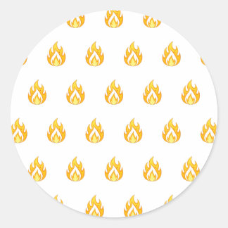 Minimal Fire Flame Icon Hot Lit Aesthetic Graphic ラウンドシール