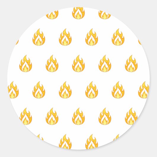 Minimal Fire Flame Icon Hot Lit Aesthetic Graphic ラウンドシール (正面)