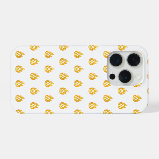 Minimal Fire Flame Icon Hot Lit Aesthetic Graphic iPhoneケース (裏面横)