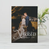 Minimal First Christmas Married Couples 2 Photos シーズンカード (スタンド正面)