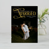 Minimal First Christmas Married Couples 2 Photos 箔シーズンカード (立ち正面)