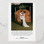 Minimal First Christmas Married Couples 2 Photos 箔シーズンカード (裏面)
