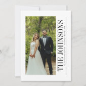 Minimal First Christmas Married Photo Newlyweds シーズンカード (正面)