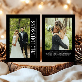 Minimal First Christmas Married Photo Newlyweds シーズンカード