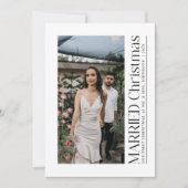 Minimal First Married Christmas Photo Newlyweds シーズンカード (正面)
