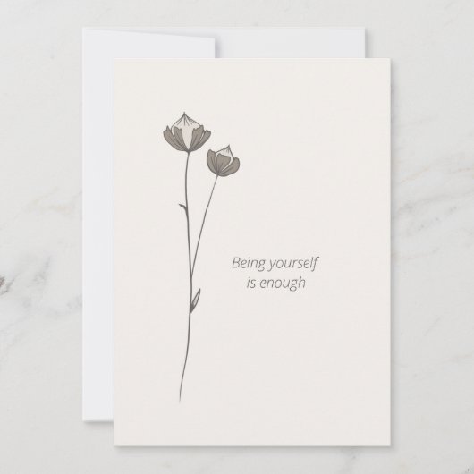Minimal Flax Card -Being yourself is enough 招待状 (正面)