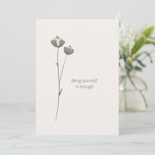 Minimal Flax Card -Being yourself is enough 招待状 (スタンド正面)