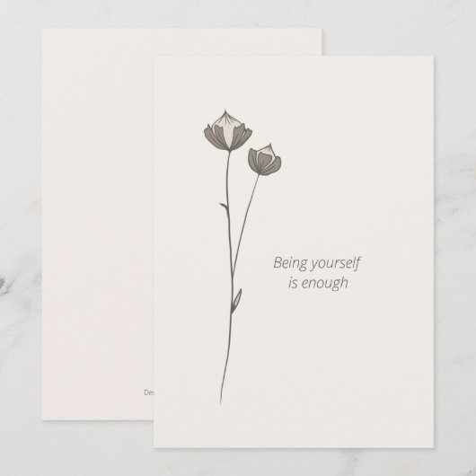 Minimal Flax Card -Being yourself is enough 招待状 (正面/裏面)