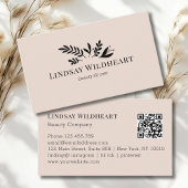 Minimal Floral Beige-Blush Botanical QR Code 名刺