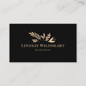 Minimal Floral Black Botanical Beauty 名刺 (正面)