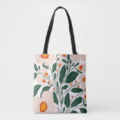 Minimal Floral Botanical Pattern Tote Bag トートバッグ (正面)