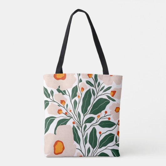 Minimal Floral Botanical Pattern Tote Bag トートバッグ (裏面)