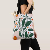 Minimal Floral Botanical Pattern Tote Bag トートバッグ (クローズアップ)