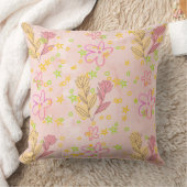 Minimal floral doodle pattern -pastel colour art  クッション (ブランケット)
