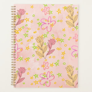 Minimal Floral Doodle Pattern –Pastel Pink pattern プランナー手帳