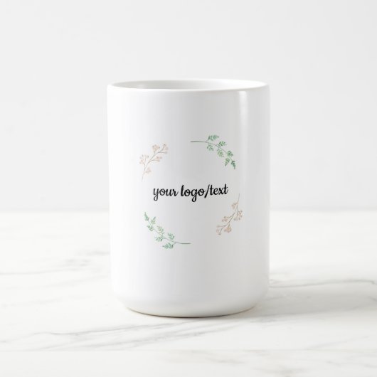 Minimal Floral Frame- Elegant Botanical Cup Design コーヒーマグカップ (中央)