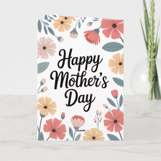 Minimal Floral Mother’s Day Greeting Card カード (裏面)