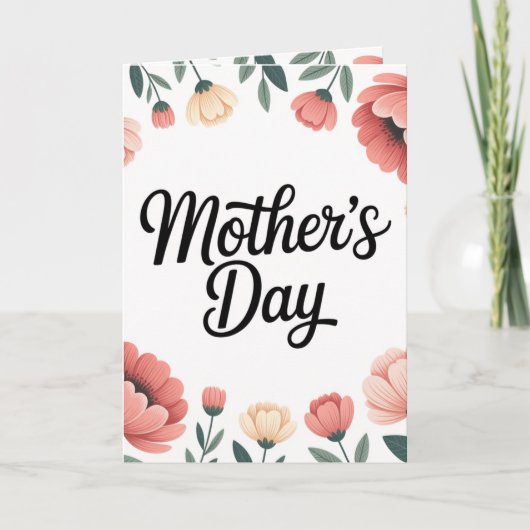 Minimal Floral Mother’s Day Greeting Card カード (正面)