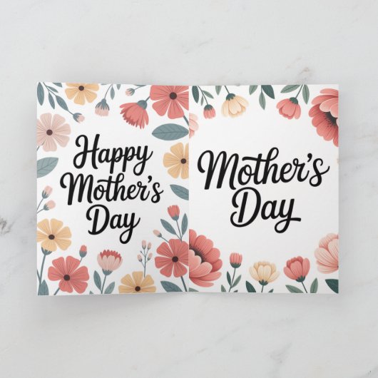 Minimal Floral Mother’s Day Greeting Card カード (内部)