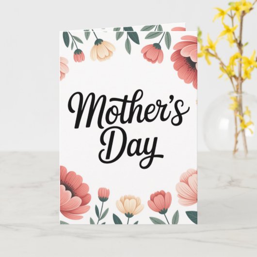 Minimal Floral Mother’s Day Greeting Card カード (黄色い花)