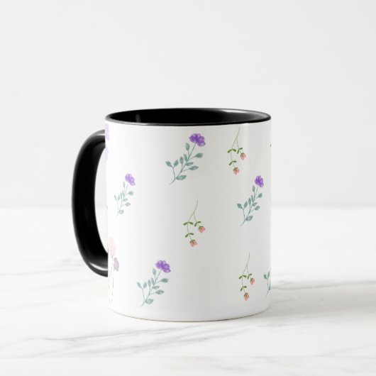 Minimal Floral Pattern Coffee Mug  マグカップ (正面左)