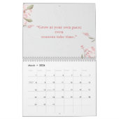 Minimal Floral Quote Calendar カレンダー (3月 2026)