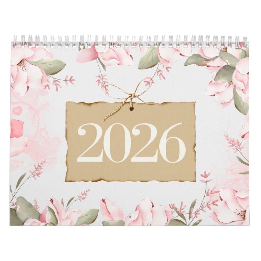 Minimal Floral Quote Calendar カレンダー (カバー)