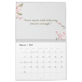 Minimal Floral Quote Calendar カレンダー (2月 2027)