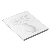 Minimal Floral Vase Line Art Elegant Flower Sketch ノートパッド (アングル)