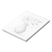 Minimal Floral Vase Line Art Elegant Flower Sketch ノートパッド (回転)