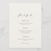 Minimal Floral Wedding Menu with Botanical Back 招待状 (正面)